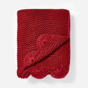 Knit Scalloped Edge‎ Throw Blanket Red - Threshold Studio McGee, Christmas 2024